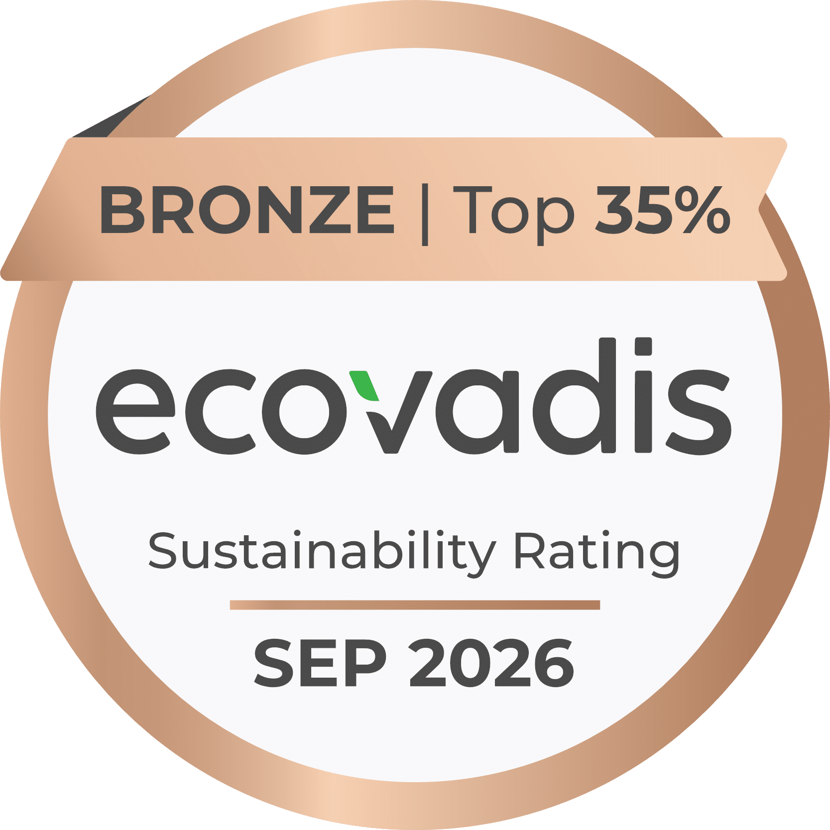 Riconoscimento EcoVadis Bronze Medal 2026